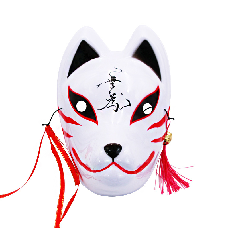 中号日本和风狐狸嘉年华圣诞猫脸面具节庆舞会装扮环保pvc表演