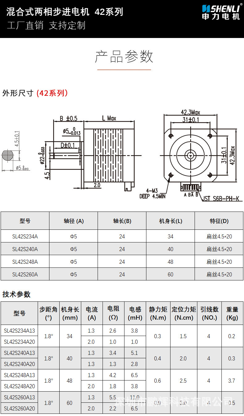 申力42减速电机小型16速比负载60kg 标准型齿轮减速机带电机