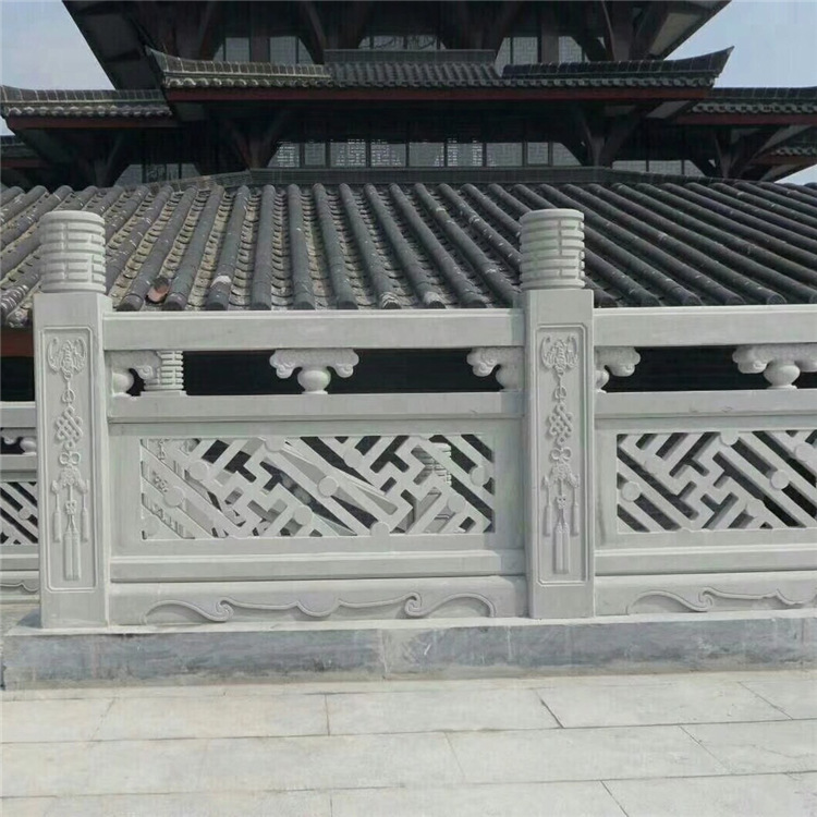 定制升旗台汉白玉雕花石栏杆 河道桥梁石栏杆 户外公园石护栏