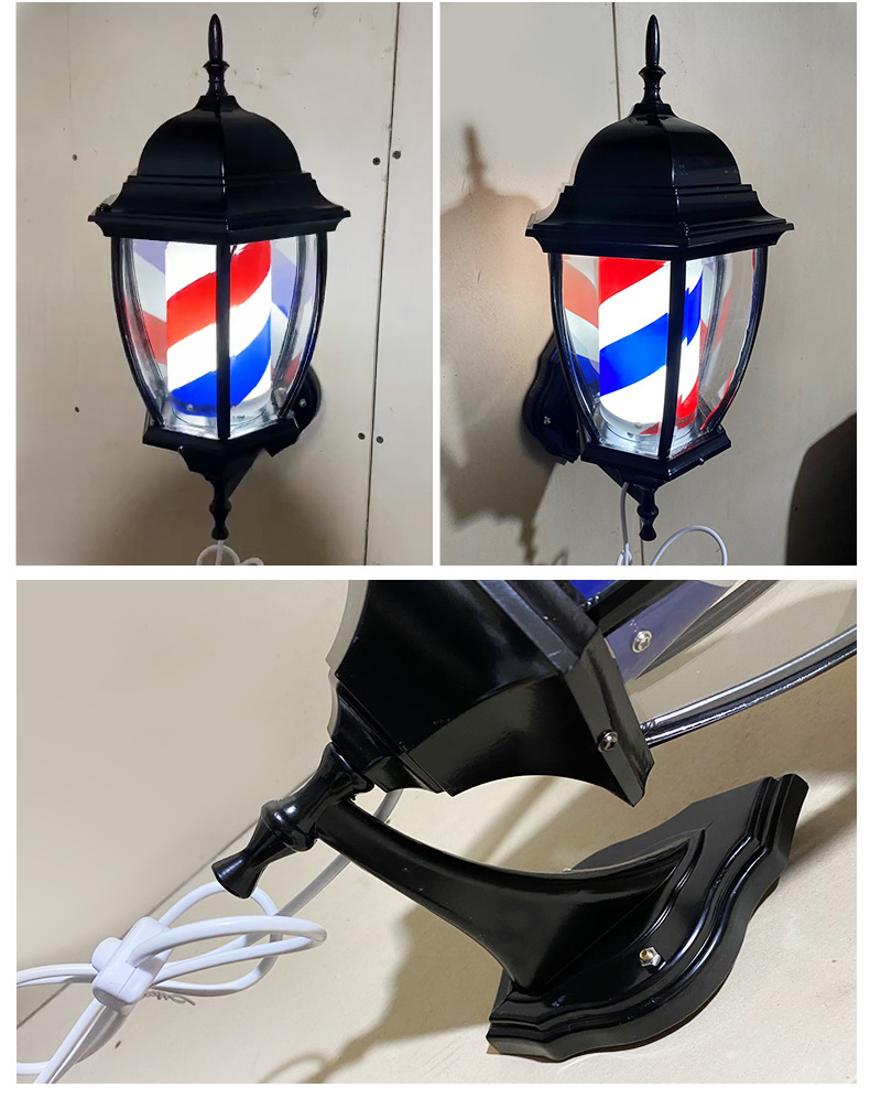 发廊转灯理发标志灯复古宫廷罗马转灯户外挂墙美发转灯灯箱