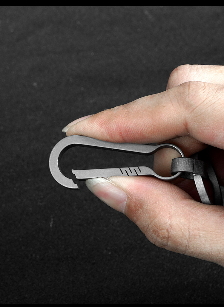 钥匙扣tc4钛合金按压弹力男女用汽车简约钥匙圈环新款产品1件代发