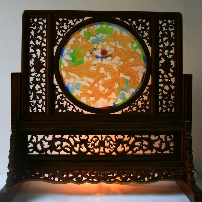 琉璃屏风镂空花板走廊过道办公室隔断装饰美国花龙琉璃砖厂家直供