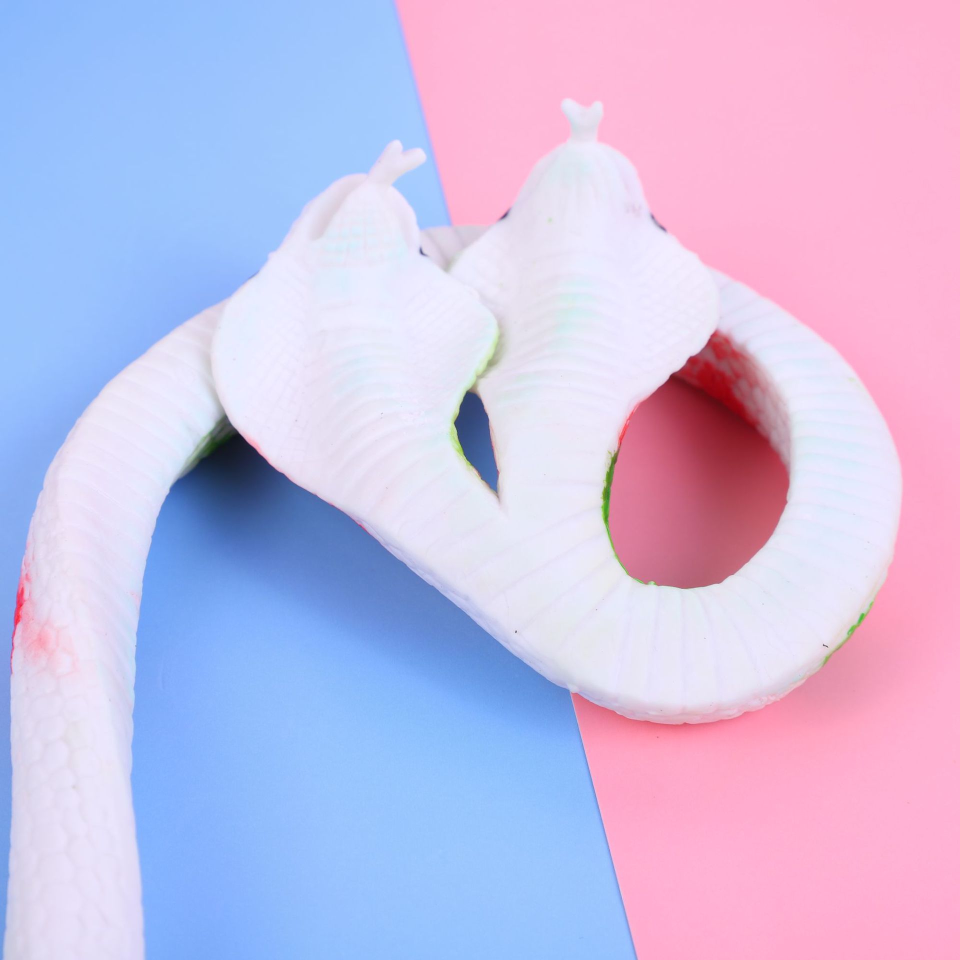 厂家直销75cm双头整蛊仿真玩具假蛇新奇特玩具橡胶双头蛇 tpr材质