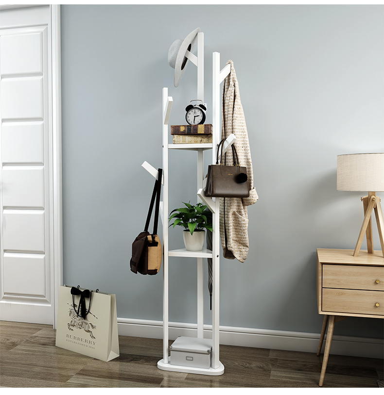衣帽架卧室白色落地挂衣架简易衣服架子家用经济型移动置物架