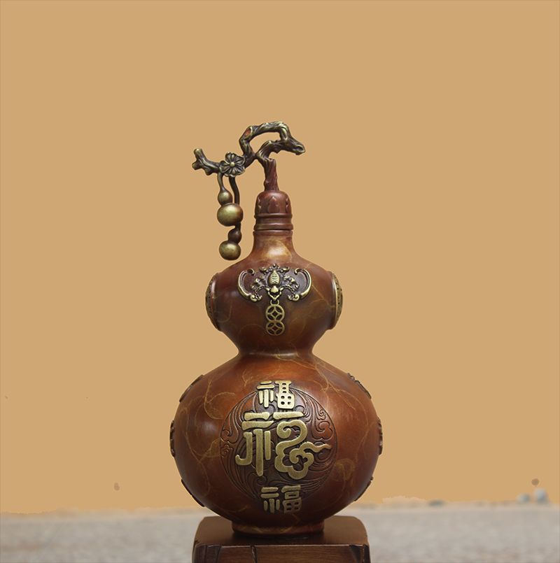 厂家批发 开盖纯铜葫芦摆件开口铜葫芦中式风水家居镇宅工艺礼品