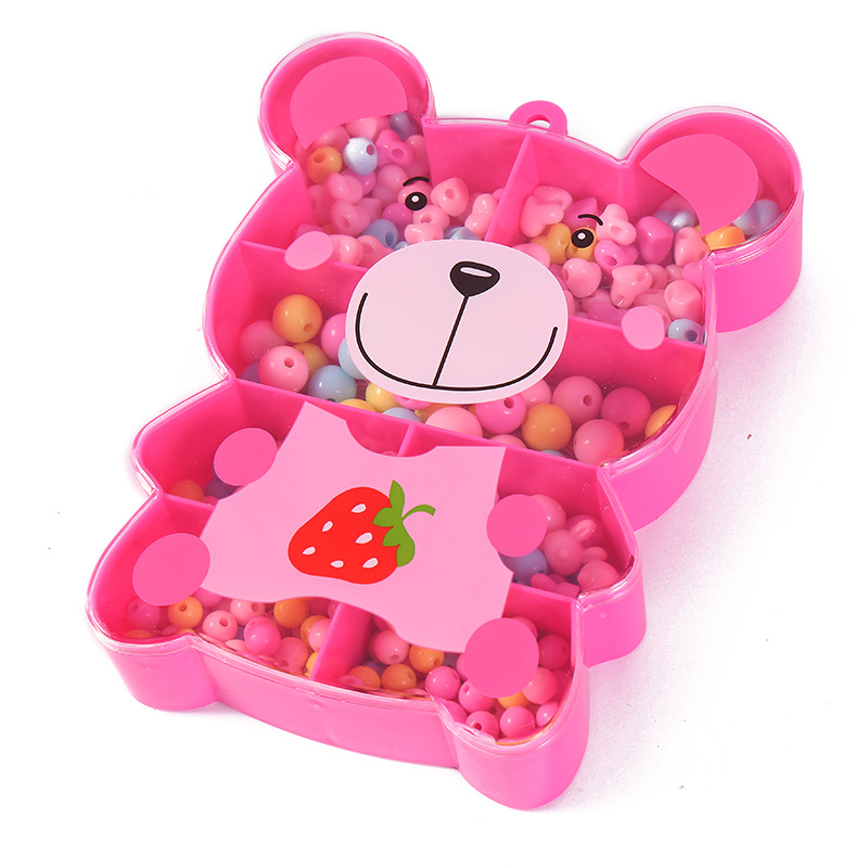 Cross-Border Hot Selling Children's Bracelet Cute Student Candy Color Bracelet Rabbit Love Beads DIY Jewelry Box Wholesale