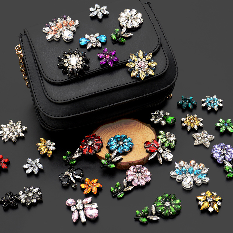 手工钉珠水钻布贴服装花朵布贴鞋帽五角星配件辅料蝴蝶几何图案广