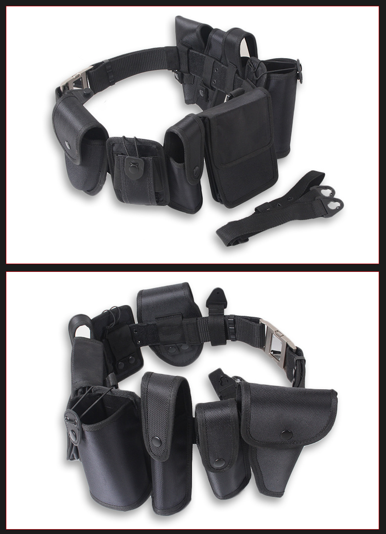 厂家直销尼龙多功能八件套黑色牛津布武装巡逻执勤作训保安腰带