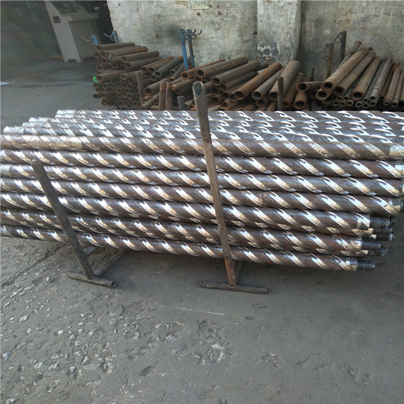 厂家直销Φ73反循环双壁螺旋钻杆 本体式宽翼片螺旋钻杆 刻槽钻杆