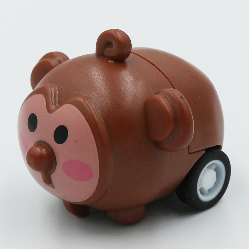 动物迷你回力车 塑胶益智赠品 惯性迷你小汽车跨境热销儿童小玩具