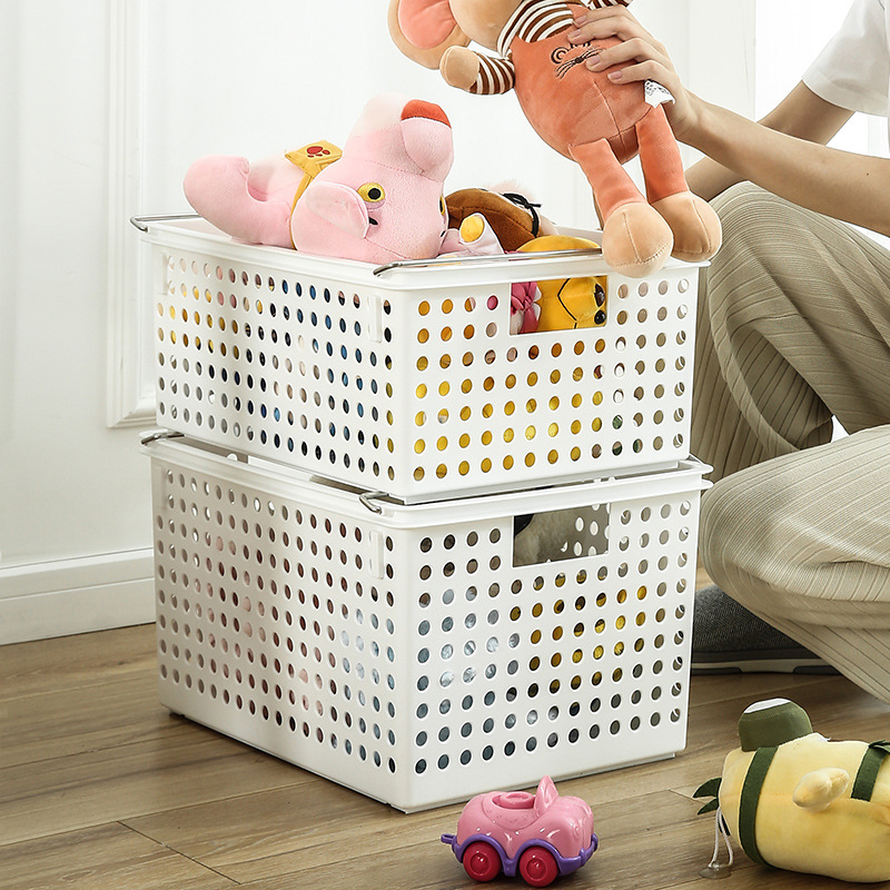 Oversized Portable Laundry Basket Hollow Plastic Sundries with Wheels Storage Basket Extra Large Toy Storage Basket