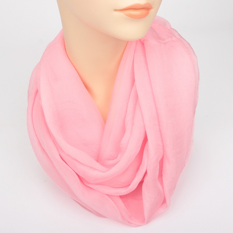 Autumn and Winter Chiffon Pullover Scarf Pure Color All-Matching Neck Scarf Mother Decorative Scarf Soft Lightweight Gauze Kerchief