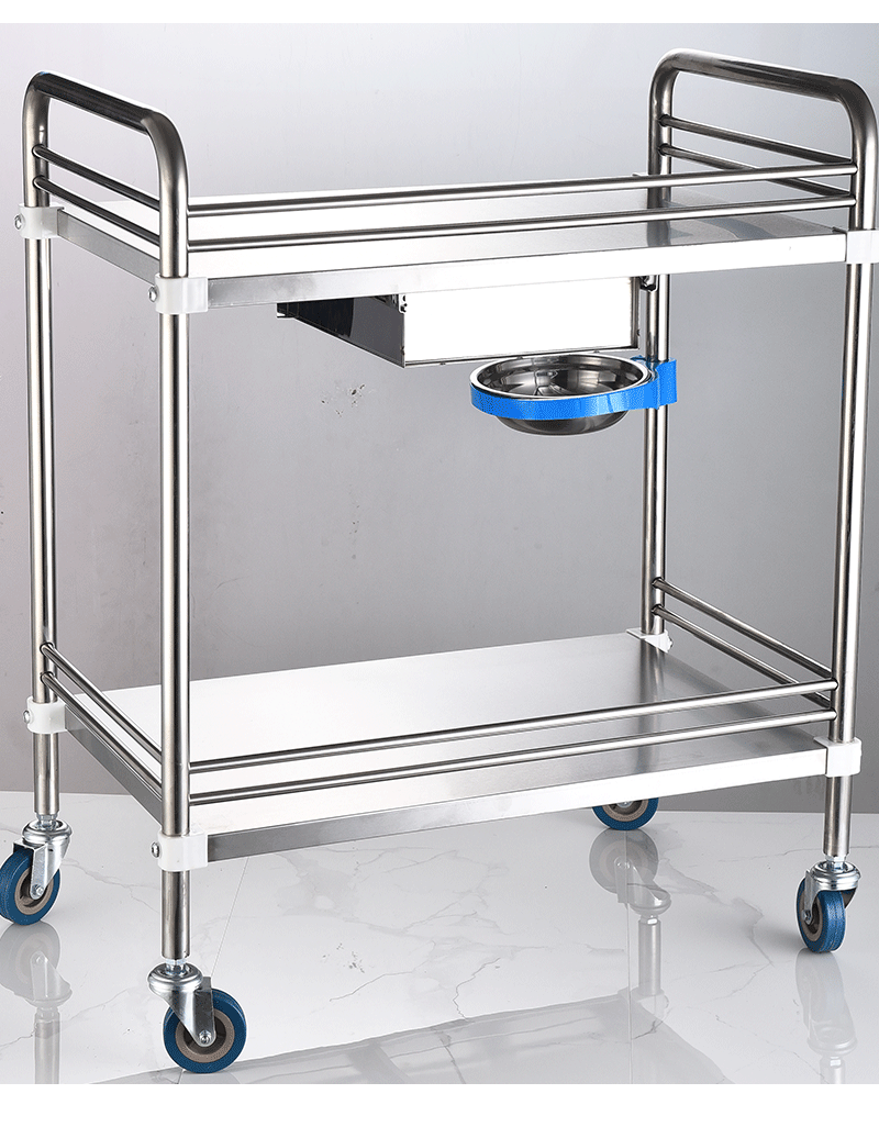 医用二层单抽送药车 护士牙科小推车美容器械仪器推车置物换药车