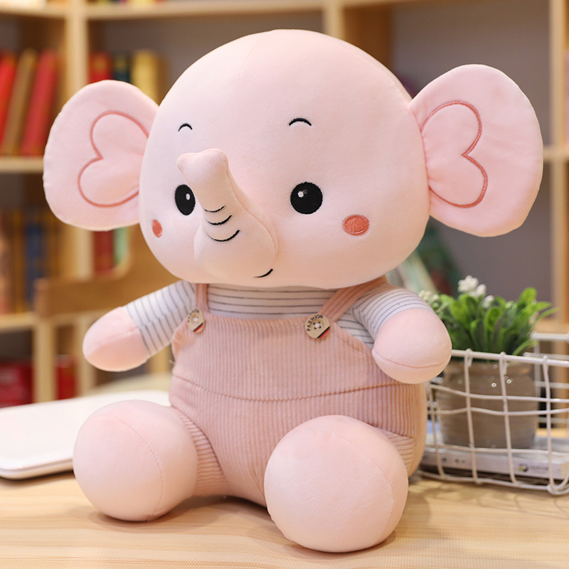 New Creative Cute down Cotton Strap Baby Elephant Doll Plush Toys Pacify Long Nose Elephant Prize Claw Doll Wholesale