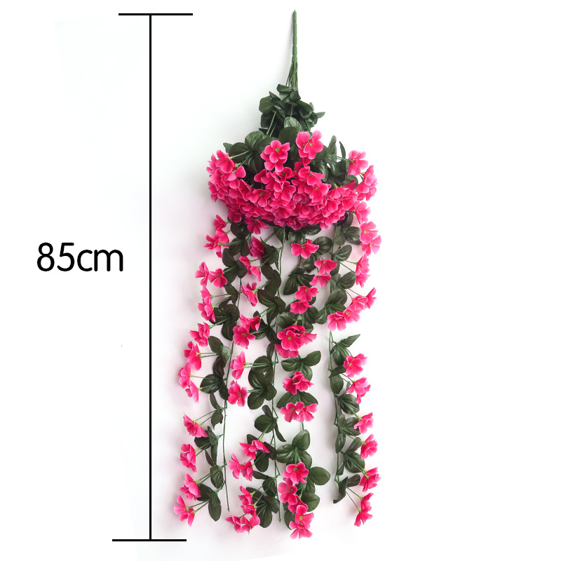 Artificial Flower Violet Hanging Flower Vine Wall Hanging Chlorophytum Comosum Hanging Basket Flower Living Room Balcony Home Decorative Wall Hangings Flower