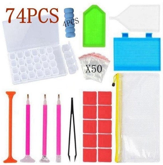 DIY Diamond Painting Tools 60 Grid Diamond Bottle Portable Storage Bag Set Foreign Trade New Diamond Pen Tool Accessories