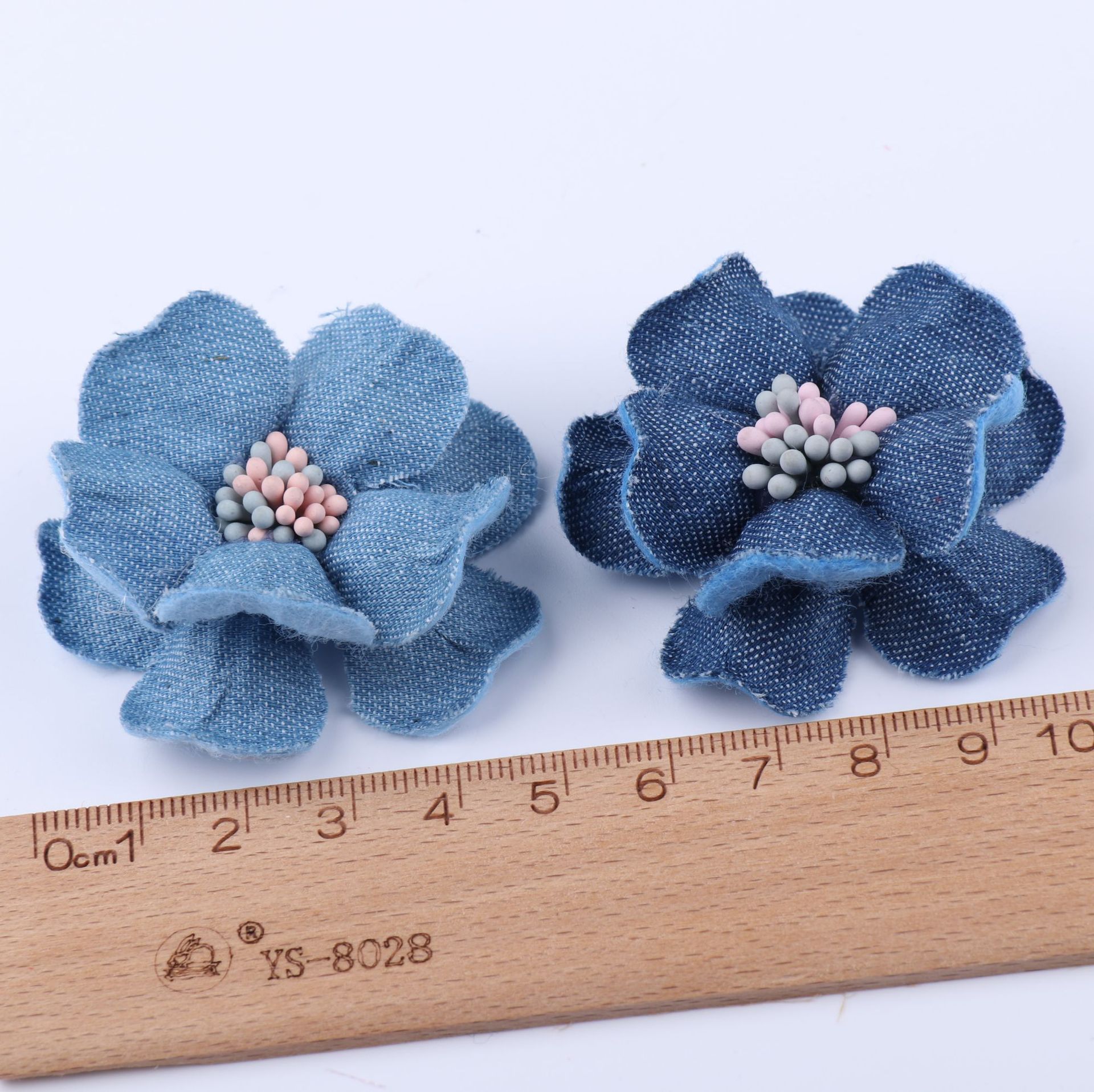 布艺花朵牛仔花韩版牛仔花定型花diy手工花朵手工发饰diy手工花