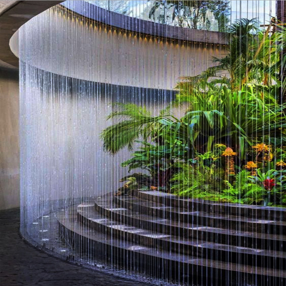 拉线水帘水瀑布