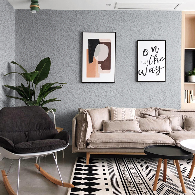 b1级阻燃硅藻泥墙布北欧纯色无缝壁布全屋卧室客厅电视背景墙壁布