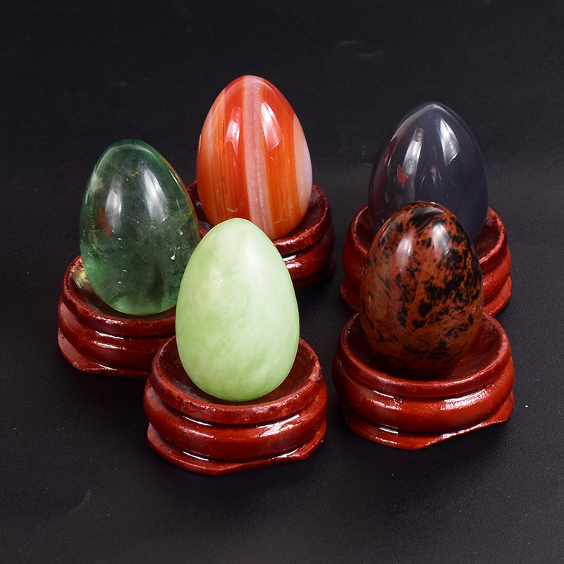 粉晶玉石鸡蛋玉石阴户蛋吊坠小号玉球红玛瑙吊饰玉蛋厂家直销