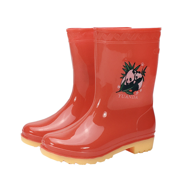 Factory Direct Sales Children's Rain Boots Male and Female Students Non-Slip Mid-Calf Rain Boots Fashion Cartoon Big Children Rain Shoes Foreign Trade Wholesale