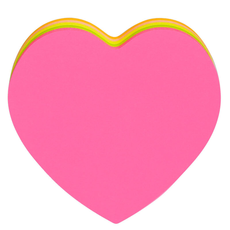 快力文 心形便利贴 100张/本 76*76mm