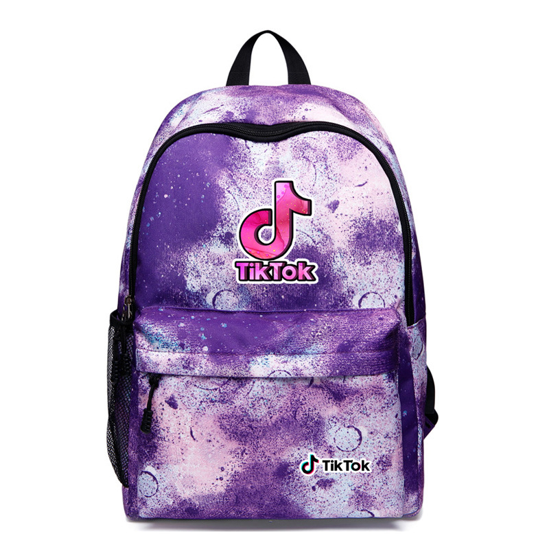 抖音 记录美好生活 tiktok 双肩包usb充电星空背包女学生书包