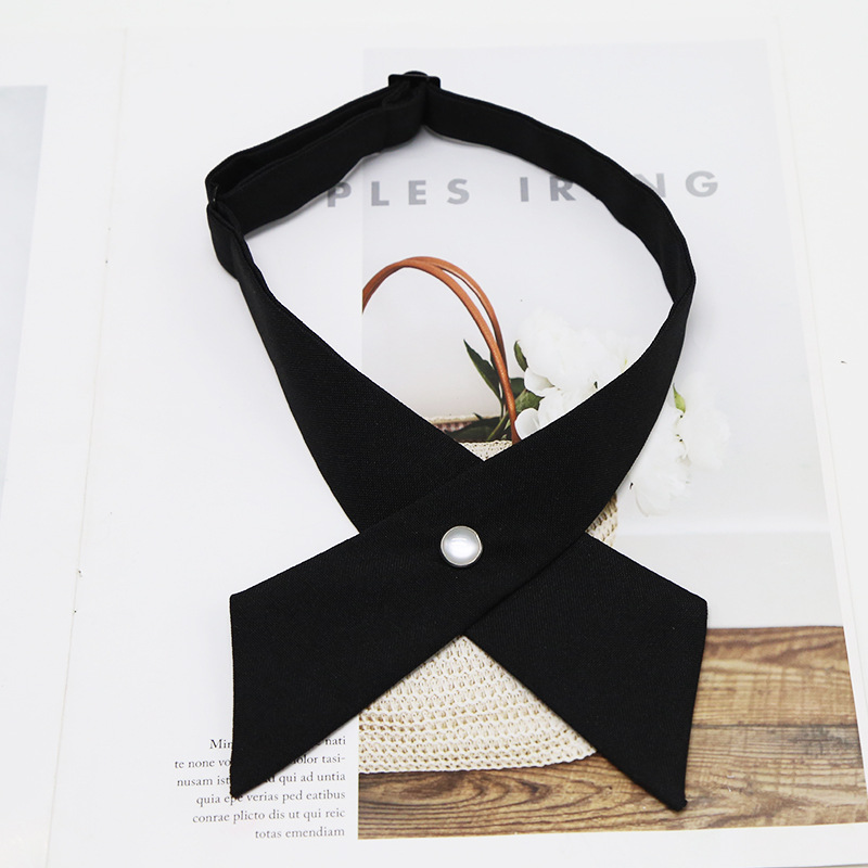 Japanese and Korean Casual Cross JK Cross Bow Tie Solid Color Printing Bowknot Men and Women Professional Uniform Bow Tie Bow Tie