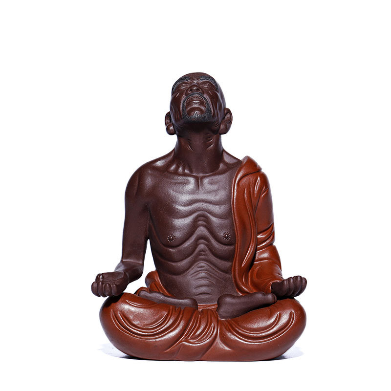 紫砂沐心罗汉雕塑紫砂摆件紫砂茶玩紫泥可养