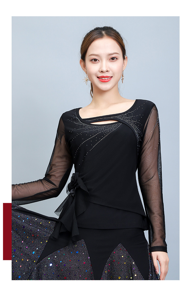 舞曌摩登舞上衣女国标舞衣拉丁服三步踩吉特巴舞蹈服新款交谊舞服