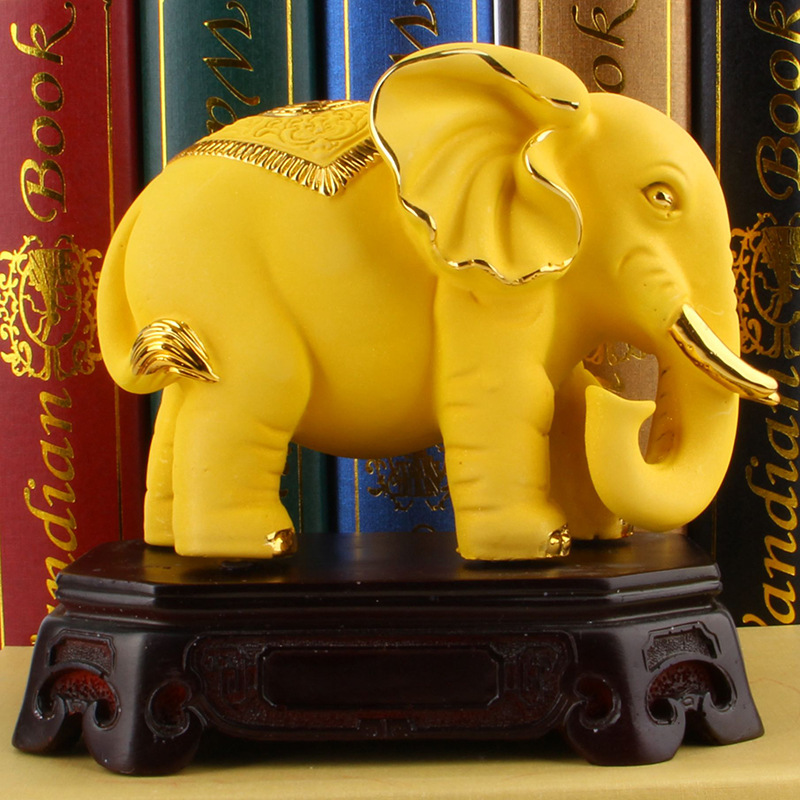 厂家直销绒沙金礼品 家居风水工艺品 招财镇宅金象摆件可定制