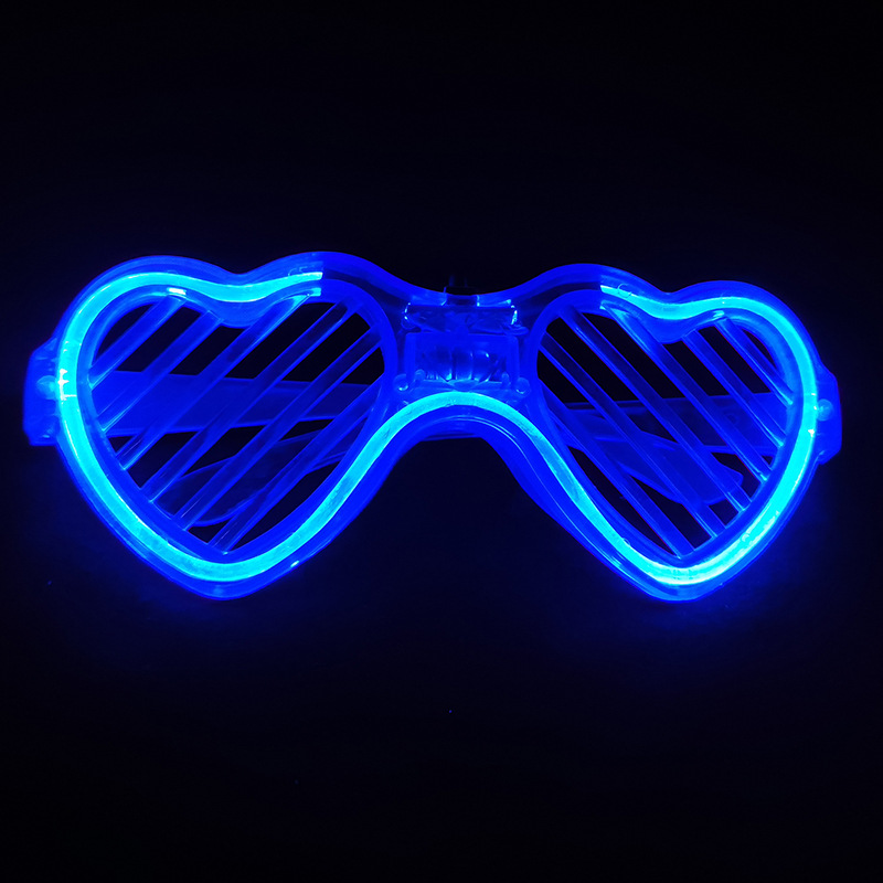 Cross-Border Hot Sale Luminous Glasses Party Decoration Bar Love Blinds Led Music Festival Stall Toys