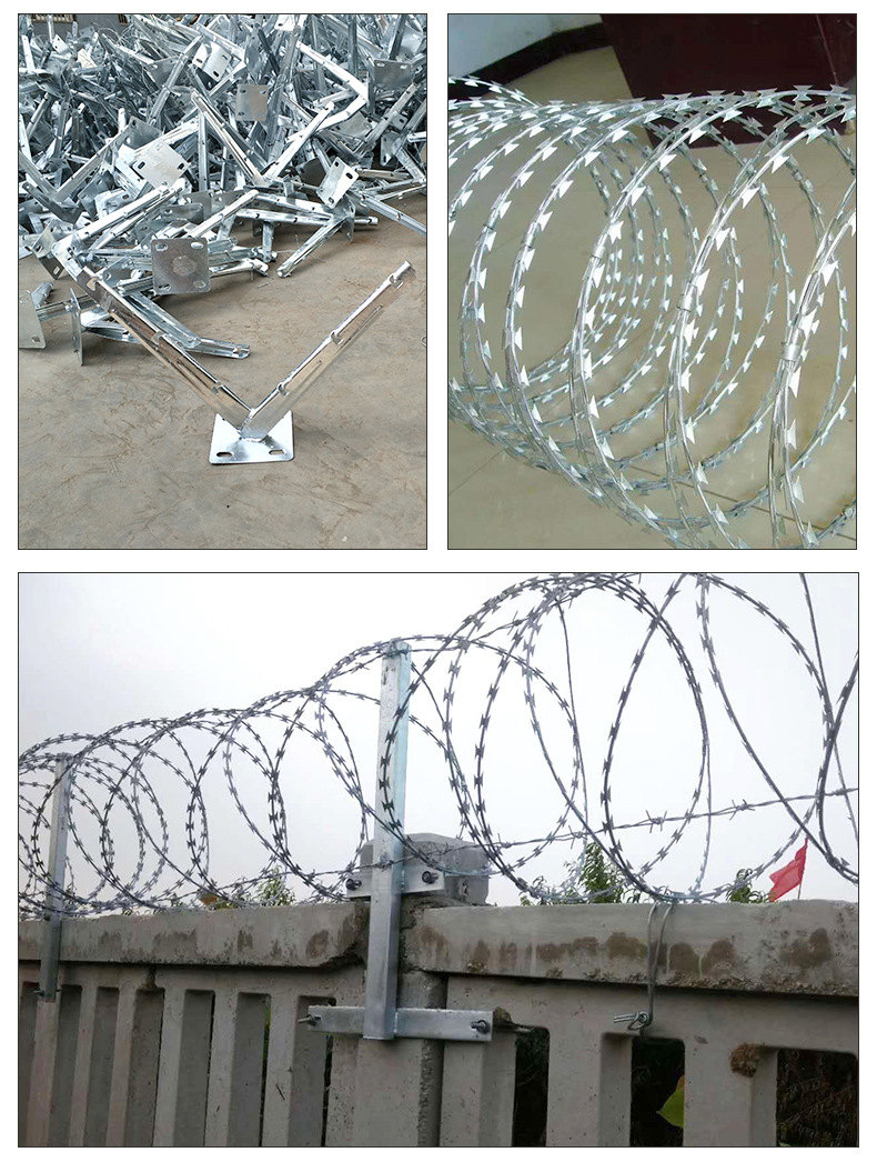 刀片刺绳定制围墙带刀片刺丝滚笼批发镀锌监狱防爬倒刺铁丝防护网
