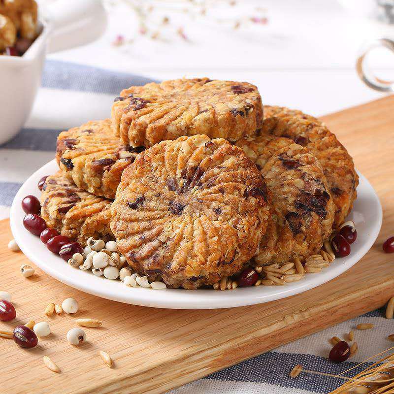 厂家批发盒装红豆薏米饼干五谷代餐粗粮饱腹红豆饼干箱装480克