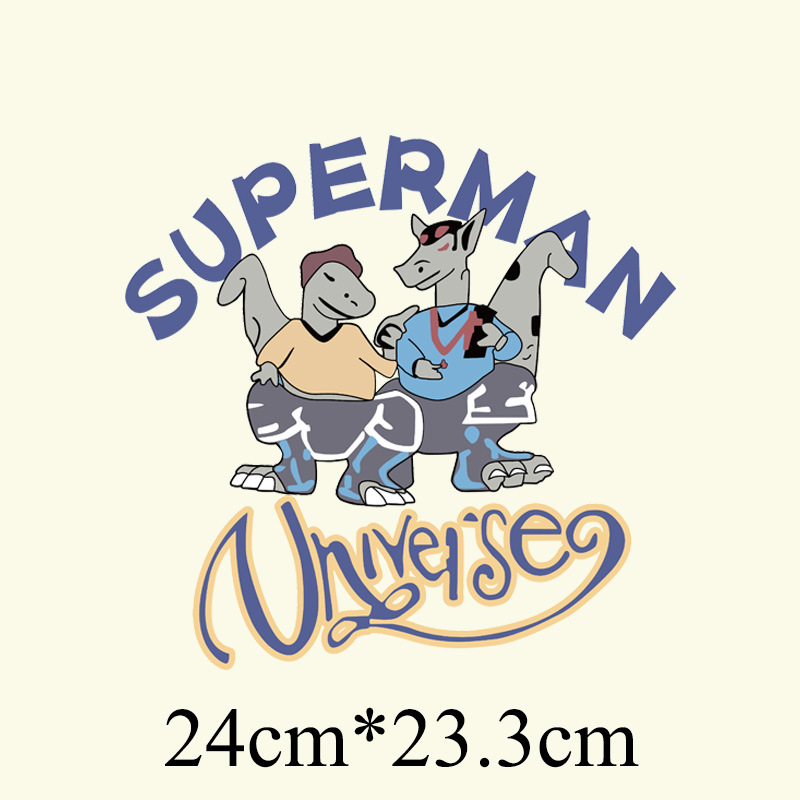 可爱马卡通潮流服装胶印人物图案贴柯式热转印烫画贴印花柯式0596