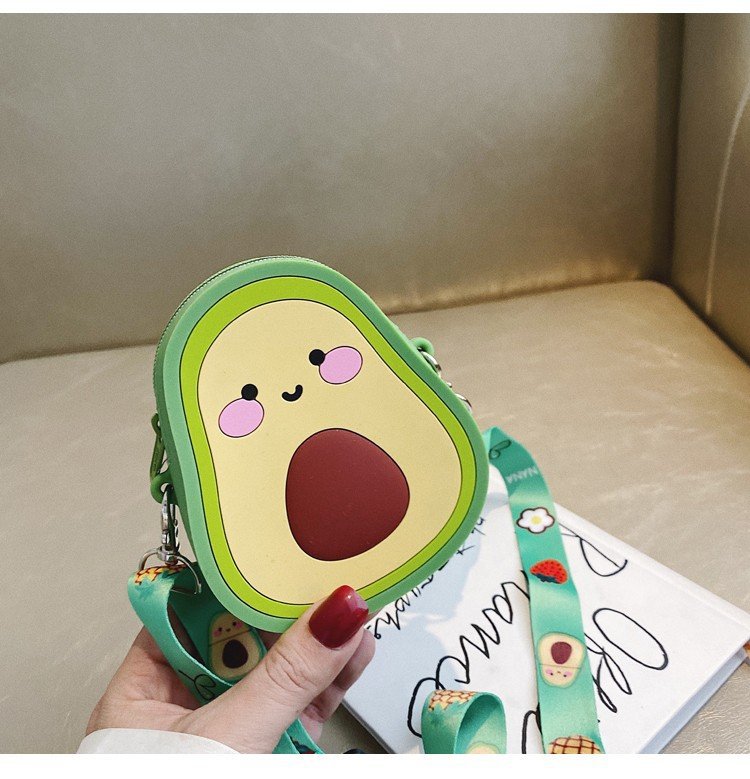 Children's Bags New Boys and Girls Baby Cute Pineapple Decorative Coin Purse Korean Style Versatile Fruit Silicone Messenger Bag