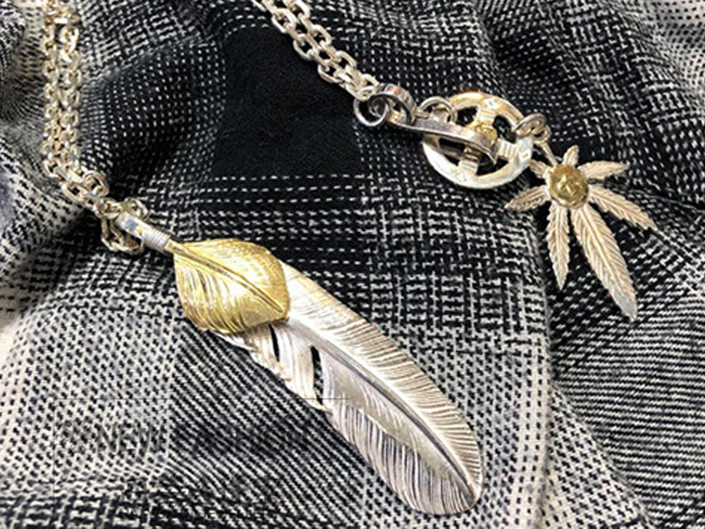 海芸达s925纯银吊坠gros高桥吾郎羽毛纯手工项链饰品送男友礼物