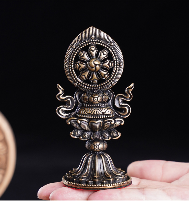 纯铜七政宝藏传佛教用品密宗法器轮王七珍宝家用佛堂供佛摆件小号