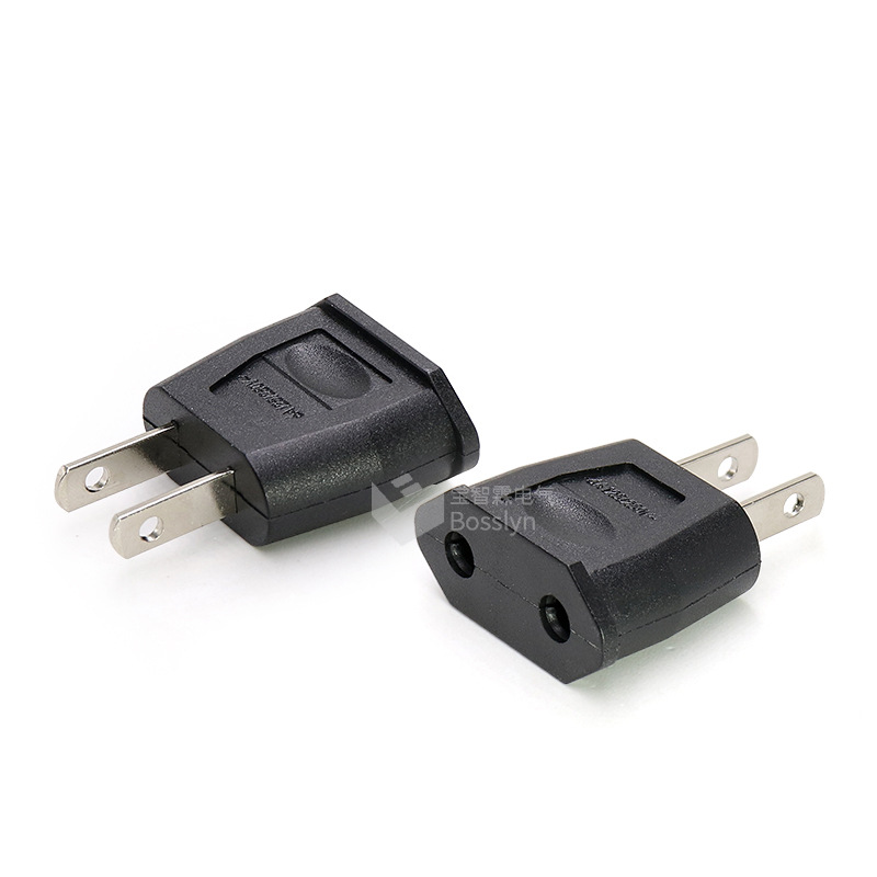 6a美规小转换插头 美标转欧标家用电器转换头4.0mm欧规转美规插头