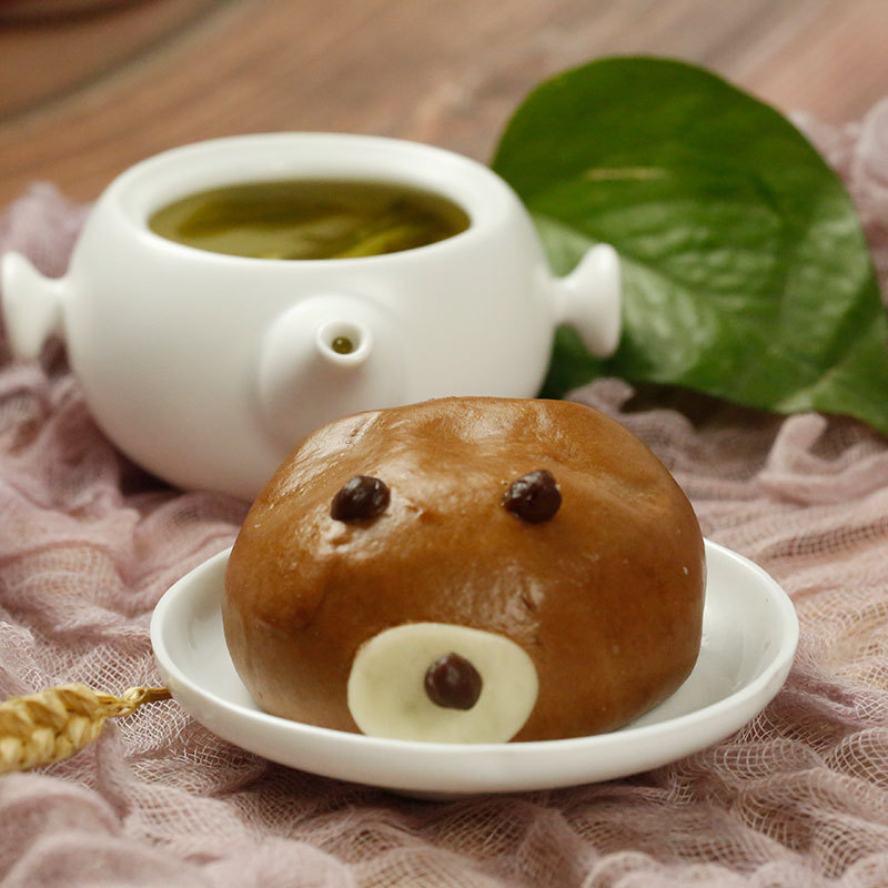 思念卡通熊仔包豆沙馅儿童面点 熊猫猪猪熊仔包360g*16可出口