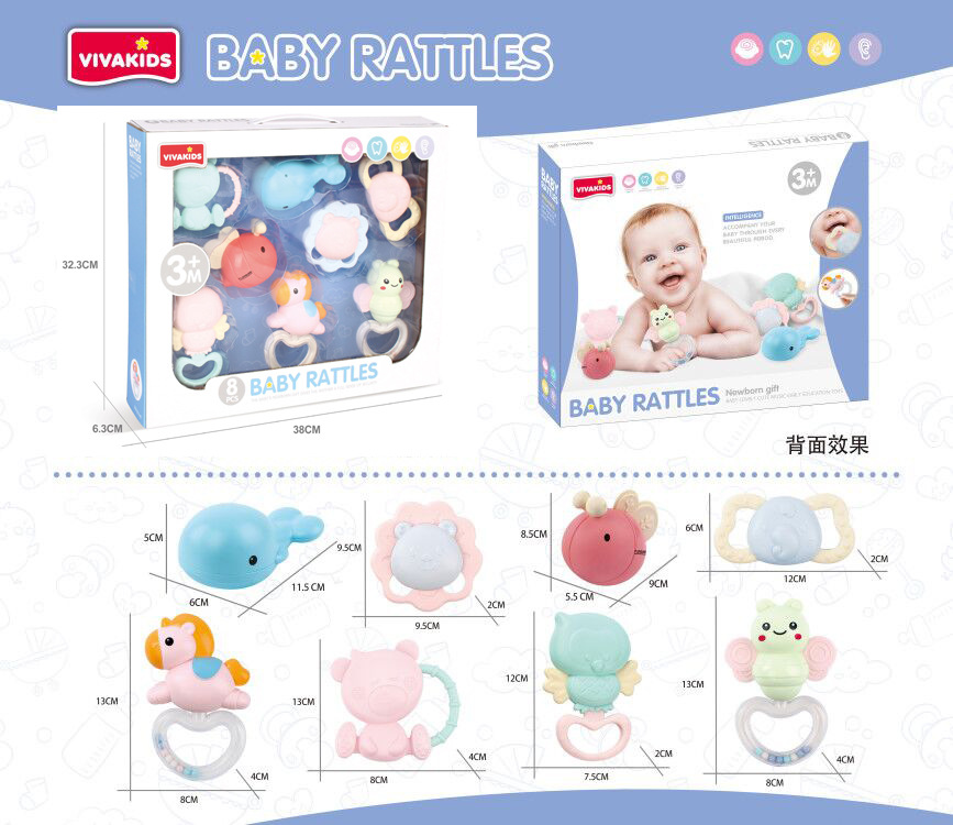 Factory Wholesale Newborn Baby Teether Rattle Toys 0-12 Months Baby Molar Toys