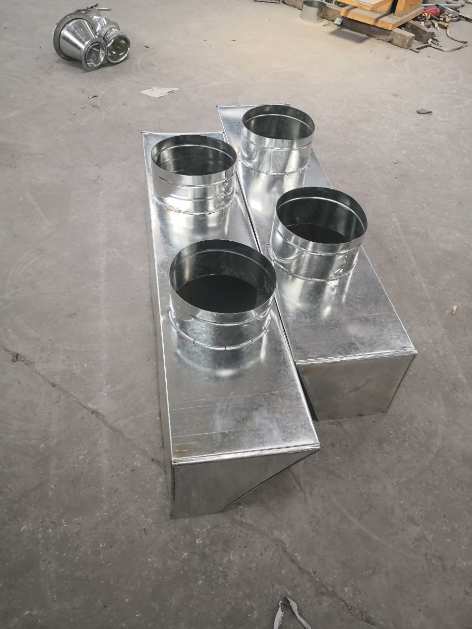 空调集风箱方变圆软管接头中央空调出风口白铁皮风管接口