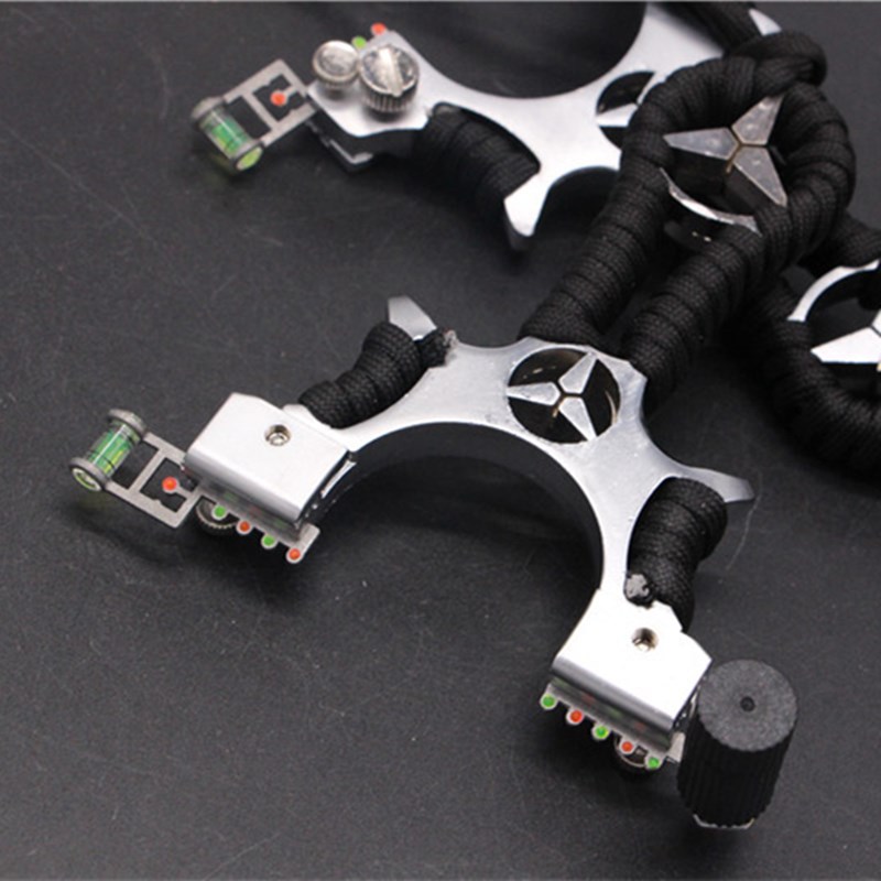 合金奔驰弹弓激光瞄准器玛莎合金钢 带水平仪红外 免绑快压扁皮筋