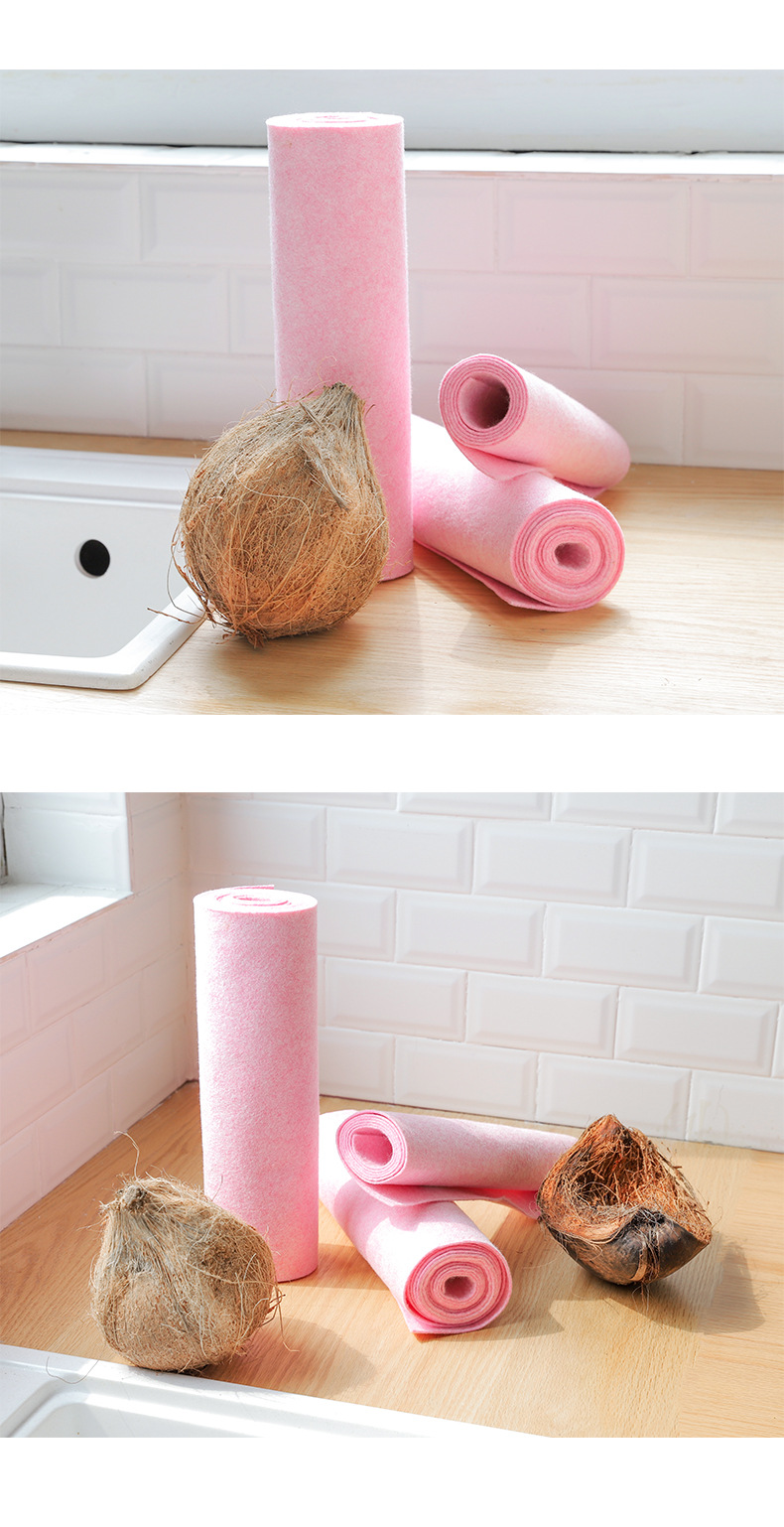 现货椰壳抹布厨房洗碗布家务清洁不掉毛不沾油吸水懒人抹布洗碗巾