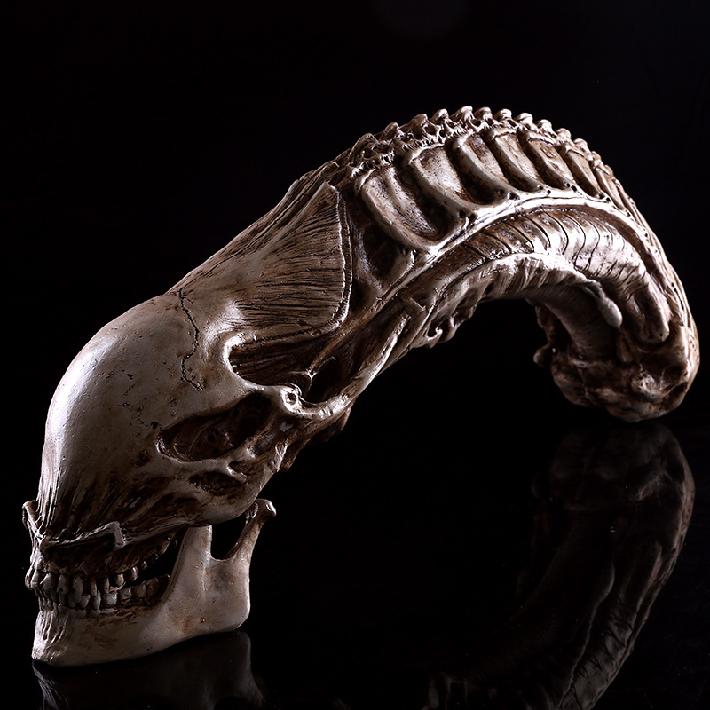 大异形头骨模型树脂骷髅头办公室摆件收藏礼品万圣节创意居家摆件