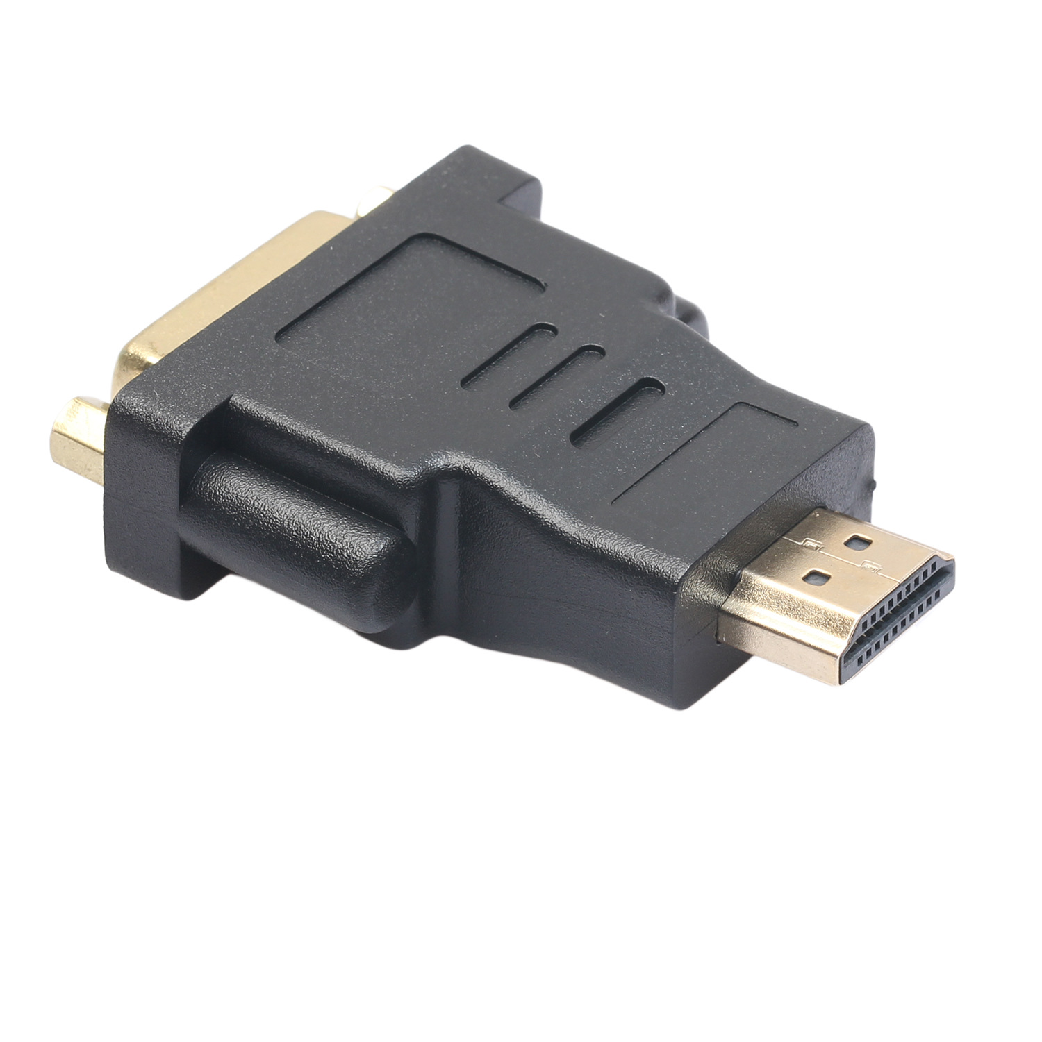 跨境货源黑色镀金头dvi24 5母转hdmi公电脑显示器显卡视频转接头