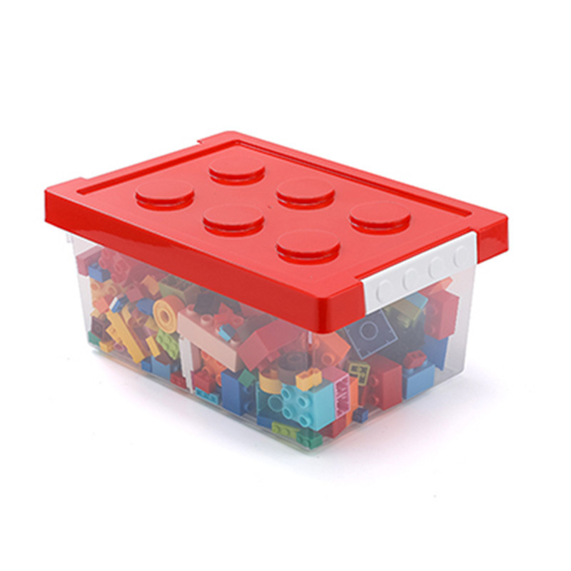 Lego Toy Storage Box Children's Building Blocks Storage Box Classification Snacks with Lid Transparent Storage Box Plastic Stackable