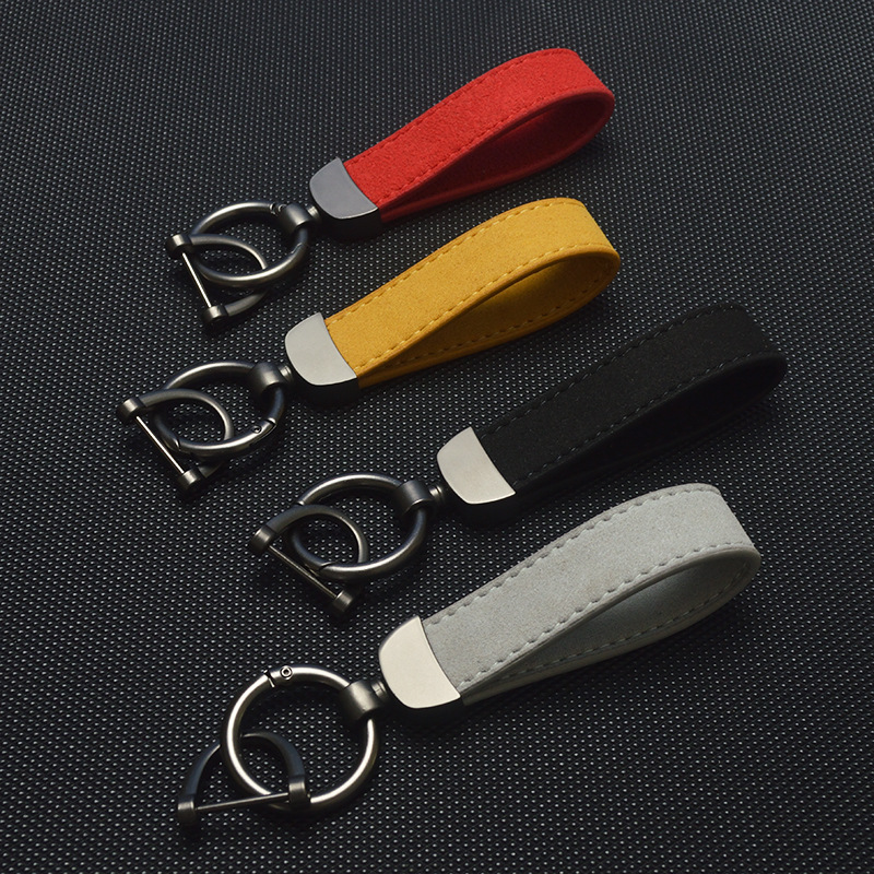 Hardware Suede Keychain Anti-Drop Creative Key Chain Pendant Car Key Ring Lock Men's and Women's Ring Bag Ornaments