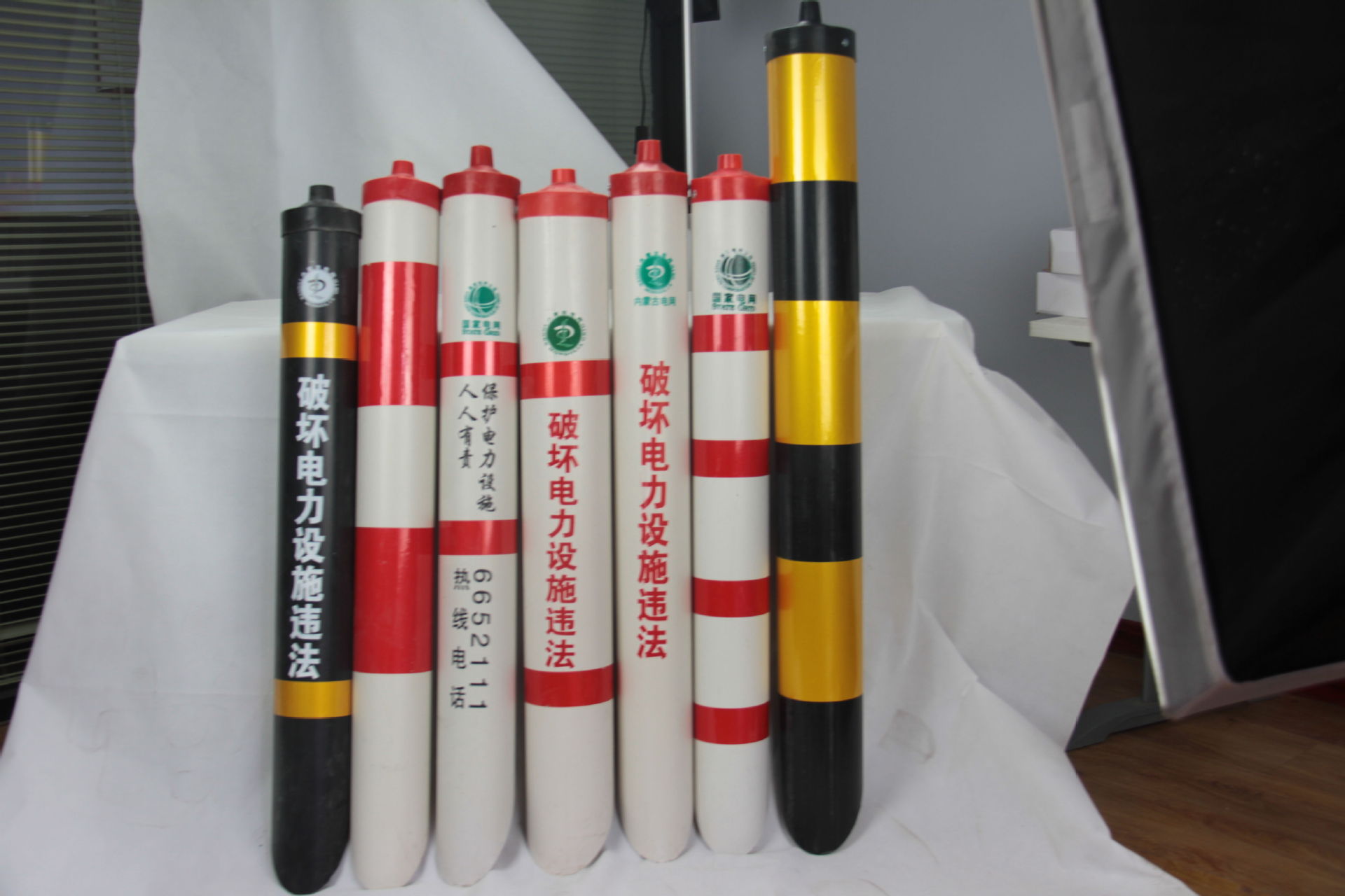 厂家促销 电力电杆塑钢pvc拉线保护套红白黄黑定制反光警示管