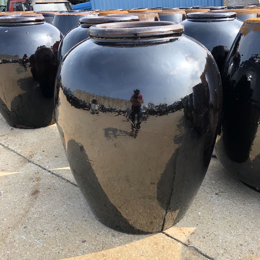 供应宜兴黑釉陶瓷大酒坛250公斤500斤大酒缸发酵缸土陶酵素储酒缸